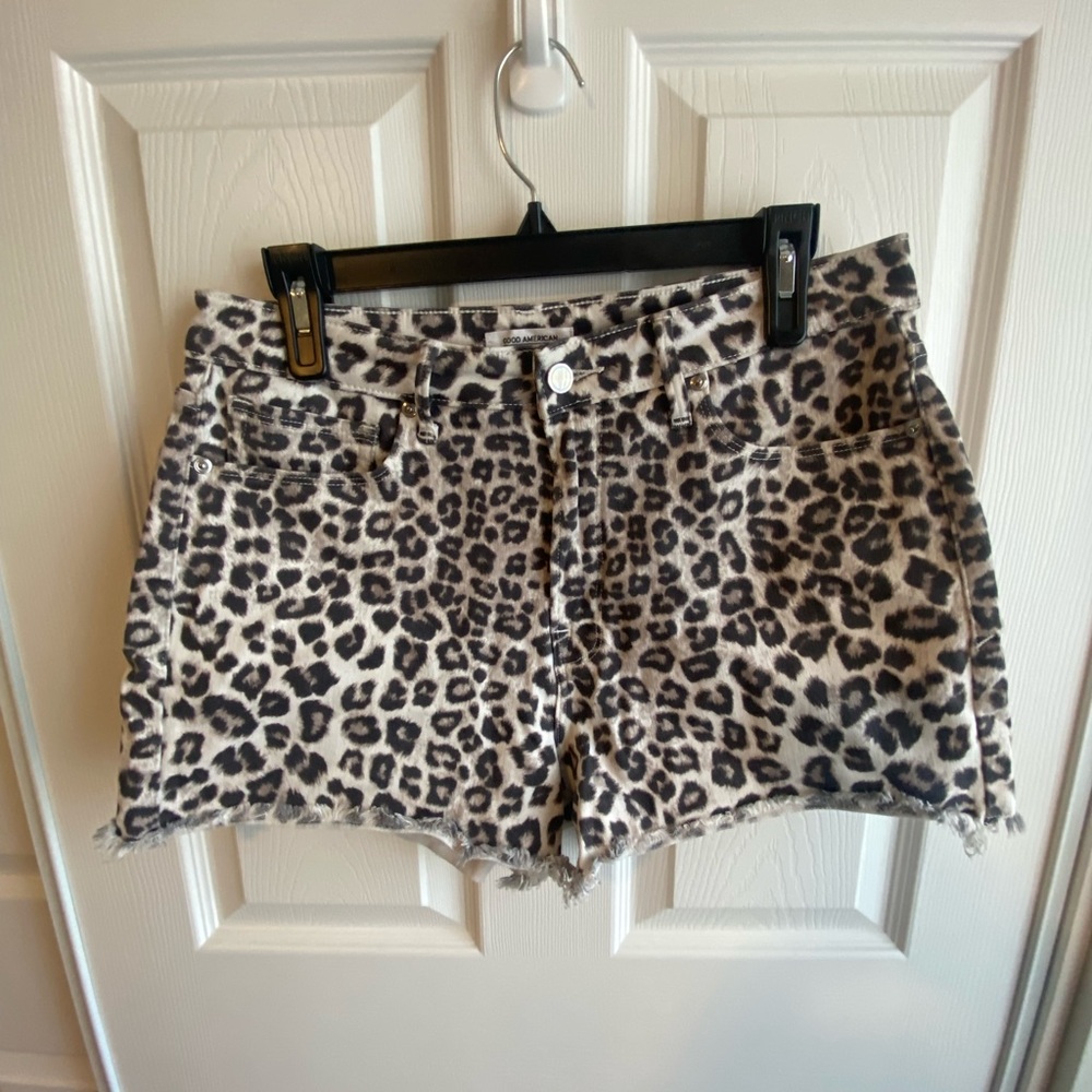 Good American Leopard Print Women's Shorts